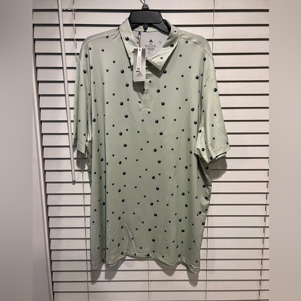Adidas Golf Ball Print Polo - Size XXL - NWT